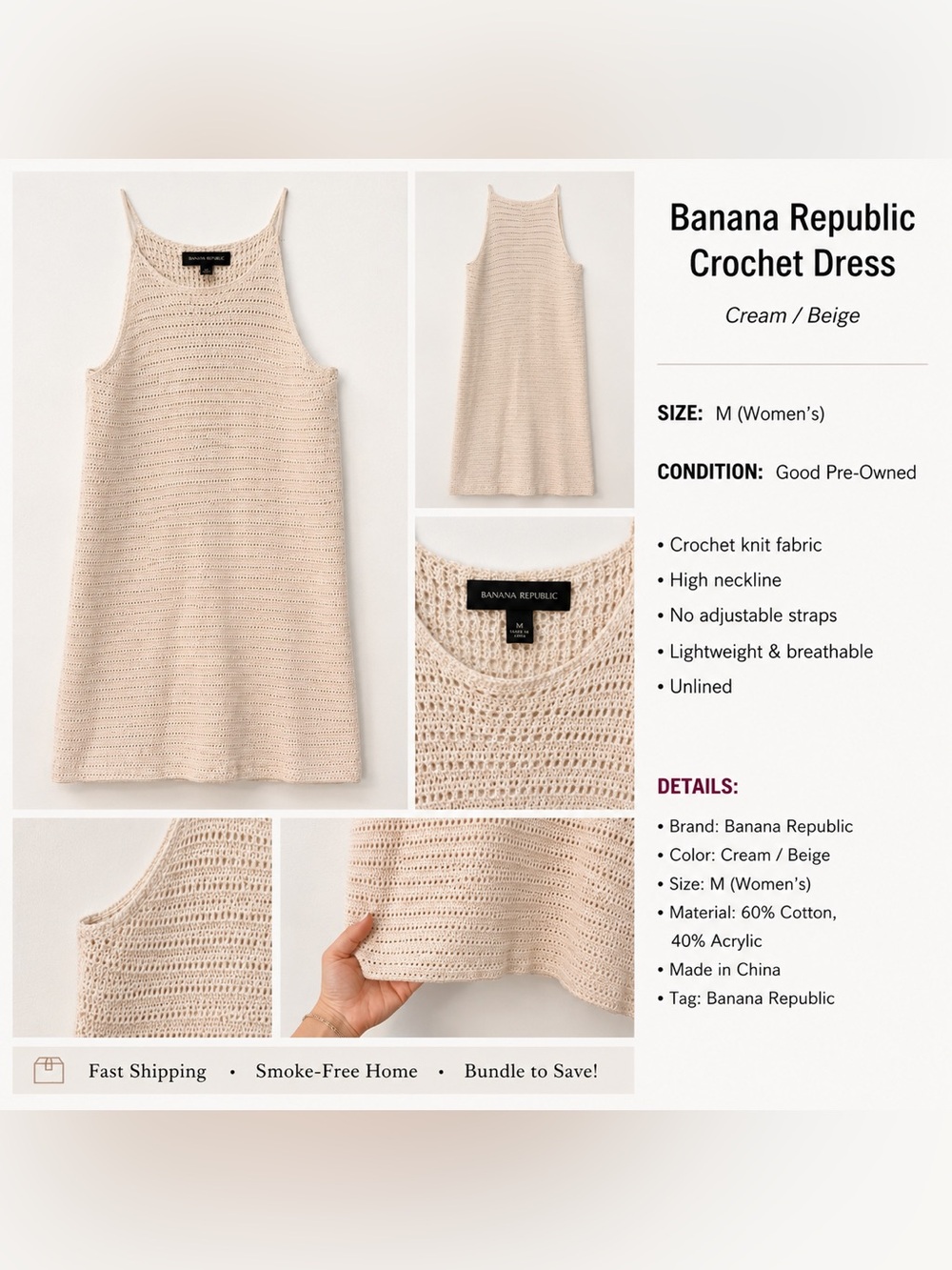 Banana Republic Tan Ribbed Sheath Mini Dress